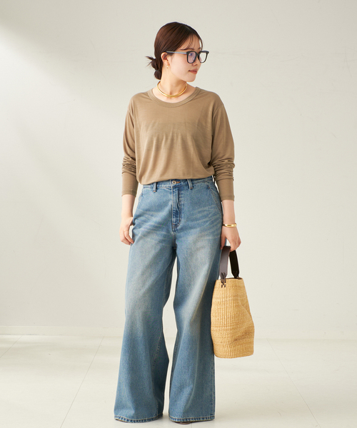 plage(プラージュ)の「R’IAM ルーズロンT(Tシャツ/カットソー・レディース・キャメル/ブラウン/ホワイト・FREE)」の19枚目の写真