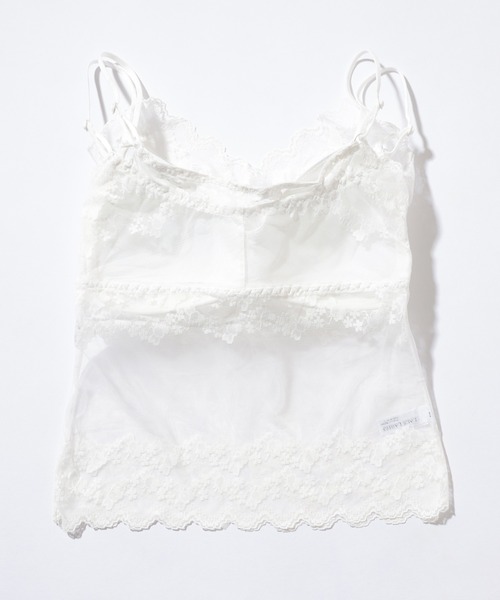 Lace Ladies(レースレディース)の「小花柄 フレンチ レース カップ付き キャミソール(キャミソール・レディース・ホワイト/ブラック/グレー・XL/L/M)」の14枚目の写真