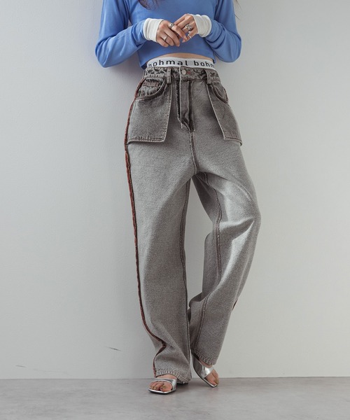 bohmal(ボマール)の「リバースミディアムデニムパンツ(デニムパンツ・レディース・ブルー/グレー・MEDIUM/SMALL/LARGE)」の10枚目の写真