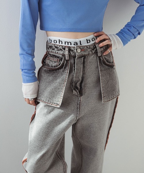 bohmal(ボマール)の「リバースミディアムデニムパンツ(デニムパンツ・レディース・ブルー/グレー・MEDIUM/SMALL/LARGE)」の11枚目の写真