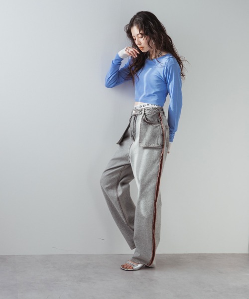 bohmal(ボマール)の「リバースミディアムデニムパンツ(デニムパンツ・レディース・ブルー/グレー・MEDIUM/SMALL/LARGE)」の12枚目の写真