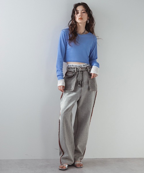 bohmal(ボマール)の「リバースミディアムデニムパンツ(デニムパンツ・レディース・ブルー/グレー・MEDIUM/SMALL/LARGE)」の13枚目の写真