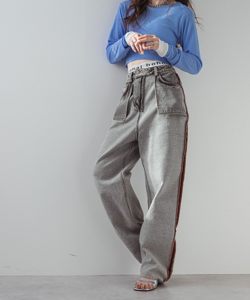 bohmal(ボマール)の「リバースミディアムデニムパンツ(デニムパンツ・レディース・ブルー/グレー・MEDIUM/SMALL/LARGE)」の15枚目の写真