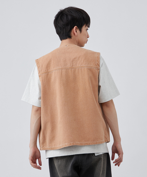 B.C STOCK（ベーセーストック）の「【PLANET OF EARTH】ピグメント加工 ダックベスト（ベスト・メンズ・ベージュ/ピンク/ブラック・FREE）」の22枚目の写真