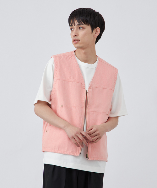 B.C STOCK（ベーセーストック）の「【PLANET OF EARTH】ピグメント加工 ダックベスト（ベスト・メンズ・ベージュ/ピンク/ブラック・FREE）」の20枚目の写真