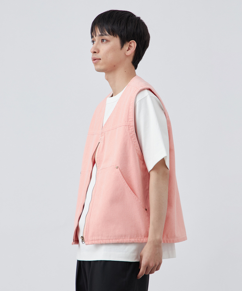 B.C STOCK（ベーセーストック）の「【PLANET OF EARTH】ピグメント加工 ダックベスト（ベスト・メンズ・ベージュ/ピンク/ブラック・FREE）」の19枚目の写真