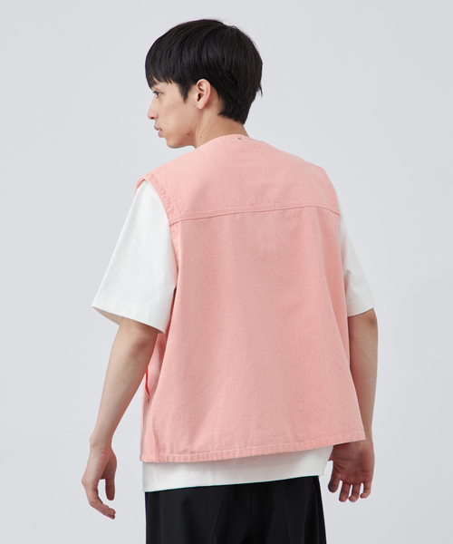 B.C STOCK（ベーセーストック）の「【PLANET OF EARTH】ピグメント加工 ダックベスト（ベスト・メンズ・ベージュ/ピンク/ブラック・FREE）」の18枚目の写真