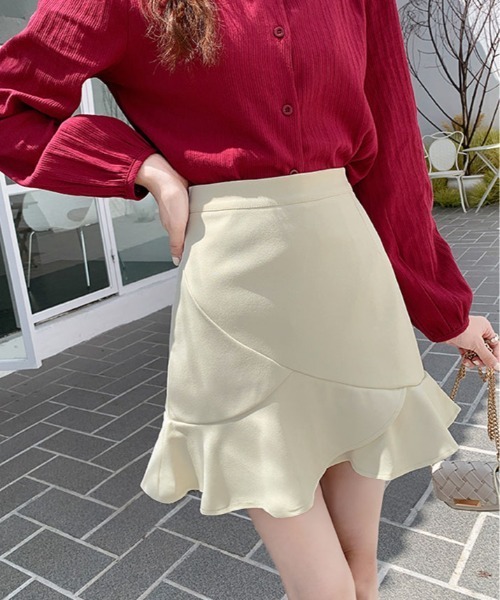 kirakiraShop（キラキラショップ）の「ラッフル アシメ ミニスカート（スカート・レディース・ブラック/アイボリー・S/M/L）」の22枚目の写真