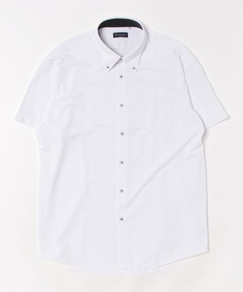TOKYO SHIRTS(トウキョウシャツ)の「形態安定ノンアイロン ボタンダウン 半袖ストレッチビジネスワイシャツ(ビジネスシャツ・メンズ・ホワイト・首回り45cm/首回り47cm)」の6枚目の写真