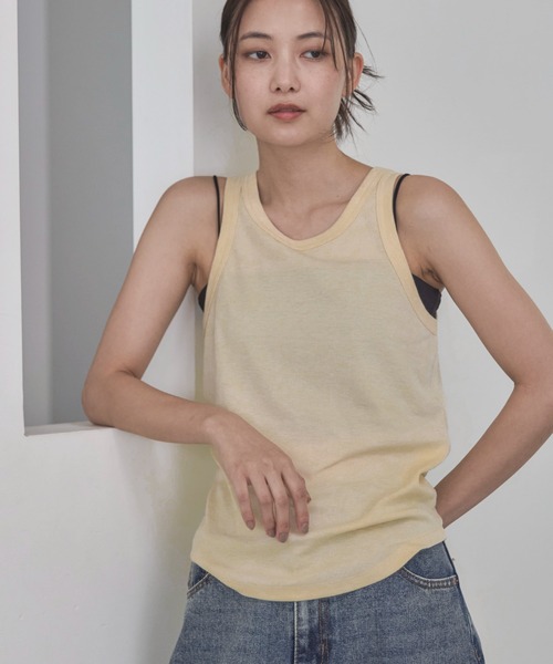 feepur(フェピュール)の「シンプルリブタンク(タンクトップ・レディース・オフホワイト/グレー/クリーム/ブラック/ブラウン・MEDIUM)」の5枚目の写真