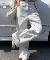 Sibra | フラワーカットワークワイドパンツ(その他パンツ)