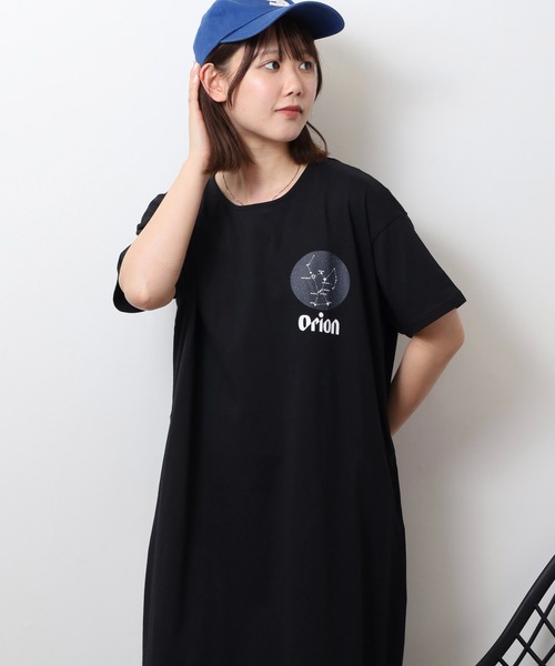 FUNALIVE(ファンアライブ)の「オリオン ビール Tシャツワンピース(ワンピース・レディース・ブラック/オフホワイト/ブルー・M-L)」の1枚目の写真