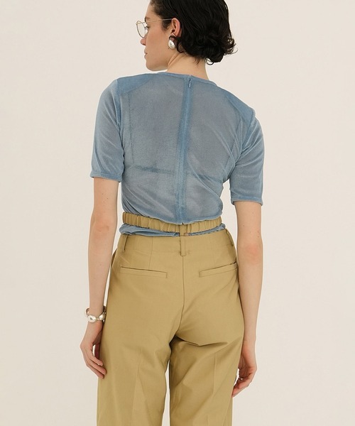 トップス CLANE SHEER VELOUR POWER SHOULDER TOPS SHEER VELOUR POWER SHOULDER TOPS｜TOPS(トップス)｜CLANE