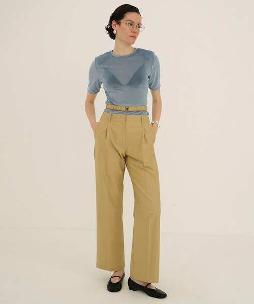 トップス CLANE SHEER VELOUR POWER SHOULDER TOPS SHEER VELOUR POWER SHOULDER TOPS｜TOPS(トップス)｜CLANE