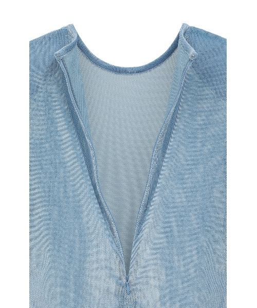 SHEER VELOUR POWER SHOULDER TOPS（Tシャツ/カットソー