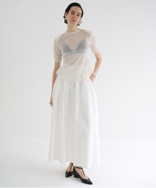 クラネ　SHEER VELOUR POWER SHOULDER TOPS SHEER VELOUR POWER SHOULDER TOPS（Tシャツ/カットソー