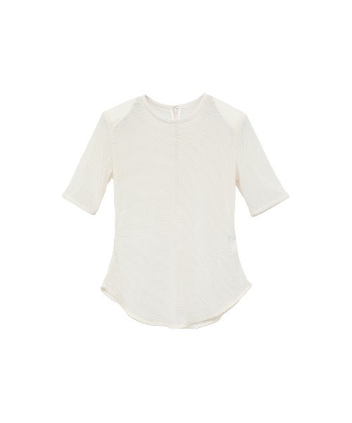 SHEER VELOUR POWER SHOULDER TOPS（Tシャツ/カットソー
