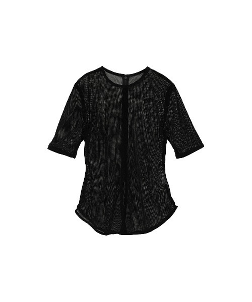 トップス CLANE SHEER VELOUR POWER SHOULDER TOPS SHEER VELOUR POWER SHOULDER TOPS（Tシャツ/カットソー