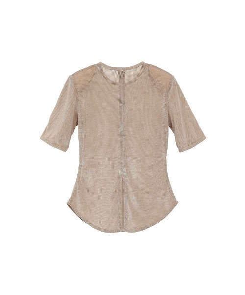 SHEER VELOUR POWER SHOULDER TOPS（Tシャツ/カットソー）｜CLANE