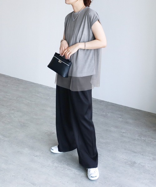 reca（レカ）の「チュールレイヤード重ねチュニック（チュニック・レディース・トップグレー/ベージュ/ブラック/ネイビー/オフホワイト・M-L）」の16枚目の写真