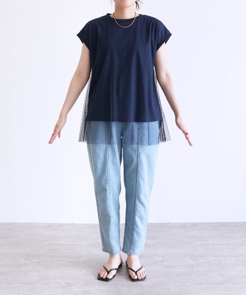 reca（レカ）の「チュールレイヤード重ねチュニック（チュニック・レディース・トップグレー/ベージュ/ブラック/ネイビー/オフホワイト・M-L）」の20枚目の写真