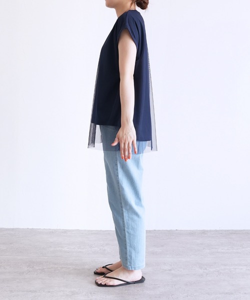 reca（レカ）の「チュールレイヤード重ねチュニック（チュニック・レディース・トップグレー/ベージュ/ブラック/ネイビー/オフホワイト・M-L）」の21枚目の写真