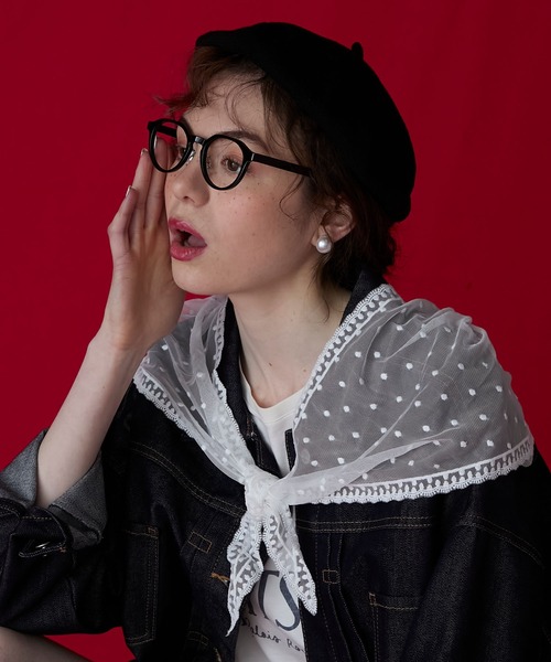 BONLECILL Marche（ボンルシールマルシェ）の「【BONLECILL Marche】アソートレースマルチウェイバブーシュカ／スカーフ（バンダナ/スカーフ・レディース・ホワイト系1/ホワイト系2/ホワイト・FREE）」の4枚目の写真