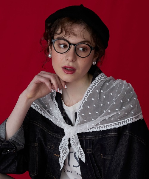 BONLECILL Marche（ボンルシールマルシェ）の「【BONLECILL Marche】アソートレースマルチウェイバブーシュカ／スカーフ（バンダナ/スカーフ・レディース・ホワイト系1/ホワイト系2/ホワイト・FREE）」の6枚目の写真