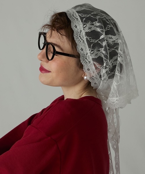 BONLECILL Marche（ボンルシールマルシェ）の「【BONLECILL Marche】アソートレースマルチウェイバブーシュカ／スカーフ（バンダナ/スカーフ・レディース・ホワイト系1/ホワイト系2/ホワイト・FREE）」の19枚目の写真