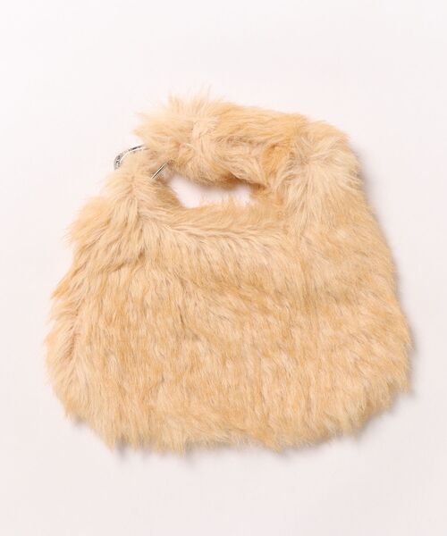 LE VERNIS(ル・ベルニ)の「LE VERNIS/ル・ベルニ POIRE FLUFFY BAG(ハンドバッグ・レディース・ベージュ/チャコールグレー・ONE SIZE)」の1枚目の写真