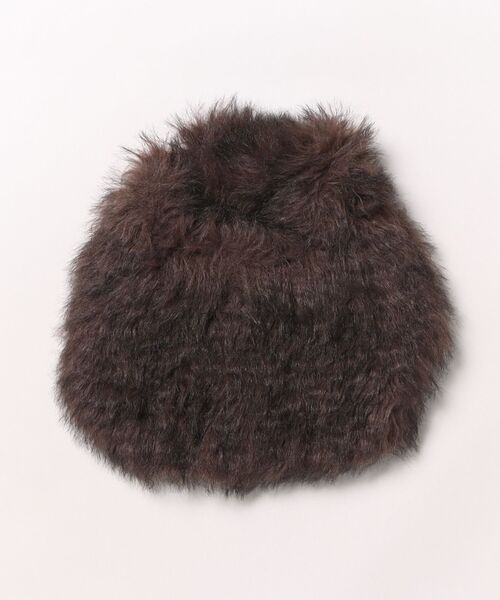 LE VERNIS(ル・ベルニ)の「LE VERNIS/ル・ベルニ POIRE FLUFFY BAG(ハンドバッグ・レディース・ベージュ/チャコールグレー・ONE SIZE)」の2枚目の写真