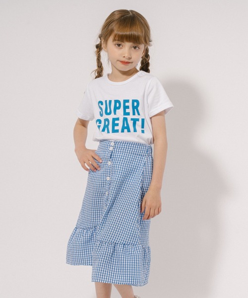 2点セット】フロントロゴプリントTシャツ＋ギンガムチェック