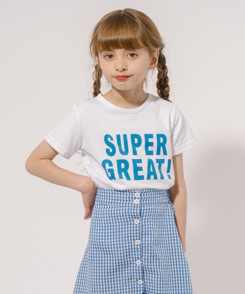 セール】【2点セット】フロントロゴプリントTシャツ＋ギンガム