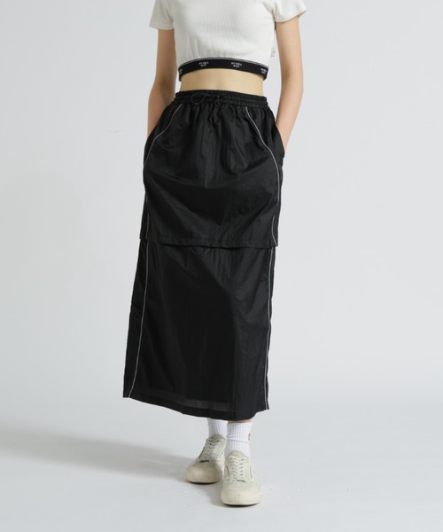 AVIREX(アヴィレックス)の「SHEER COLOR SCHEME SKIRT/シアーカラー スキームスカート(スカート・レディース・ブラック/アイボリー・F)」の7枚目の写真