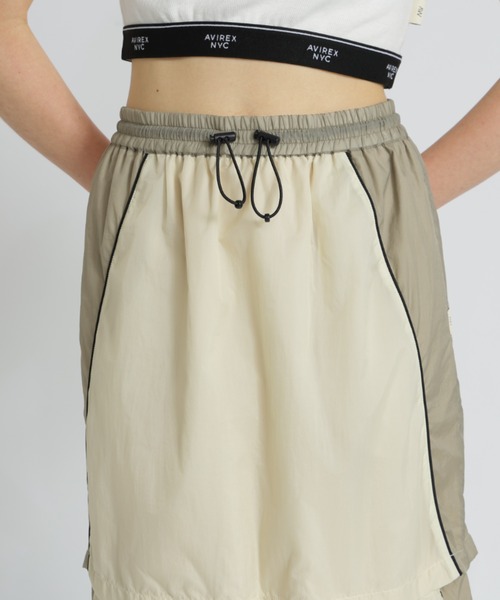 AVIREX(アヴィレックス)の「SHEER COLOR SCHEME SKIRT/シアーカラー スキームスカート(スカート・レディース・ブラック/アイボリー・F)」の14枚目の写真