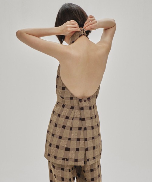 TODAYFUL ホルターネックトップス　チェック柄 TODAYFUL/トゥデイフル】Halterneck Checkjaquard Top