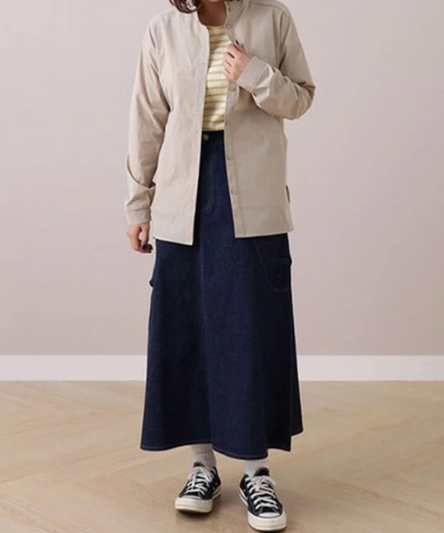 BELLUNA PLUS(ベルーナ)の「<S/F>花粉対策!スタンドカラーシャツ(シャツ/ブラウス・レディース・ベージュ/カーキ・MEDIUM/LARGE/X-LARGE)」の4枚目の写真