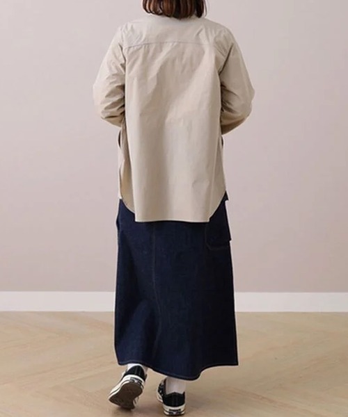 BELLUNA PLUS(ベルーナ)の「<S/F>花粉対策!スタンドカラーシャツ(シャツ/ブラウス・レディース・ベージュ/カーキ・MEDIUM/LARGE/X-LARGE)」の6枚目の写真