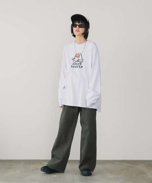 LONELY/論理(ロンリー)の「LONELY(論理)/ロンリー×GALFY/ガルフィー SICK YOLO LONG SLEEVE ロンT(Tシャツ/カットソー・メンズ・ホワイト・XL/L)」の6枚目の写真