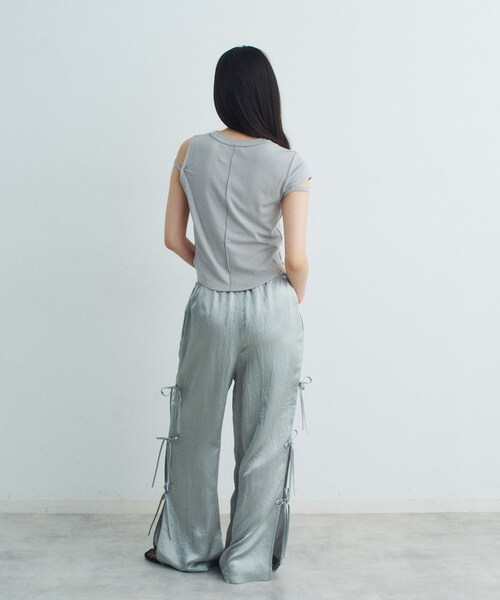 CODE A（コードエー）の「ribbon easy pants（その他パンツ・レディース・ホワイト/ライトグレー/ブラック・36/38）」の10枚目の写真