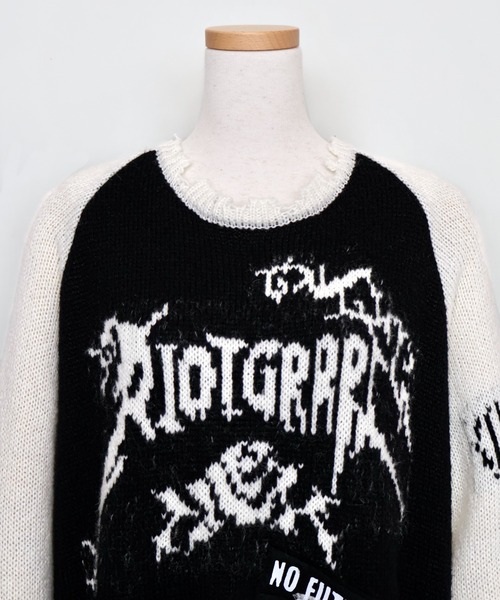 rurumu:（ルルムウ）の「rurumu:/ルルムウ/"rurumu:×KIDILL" raglan pullover(medium)（ニット/セーター・レディース・サックスブルー/ピンク/ブラック・FREE）」の21枚目の写真