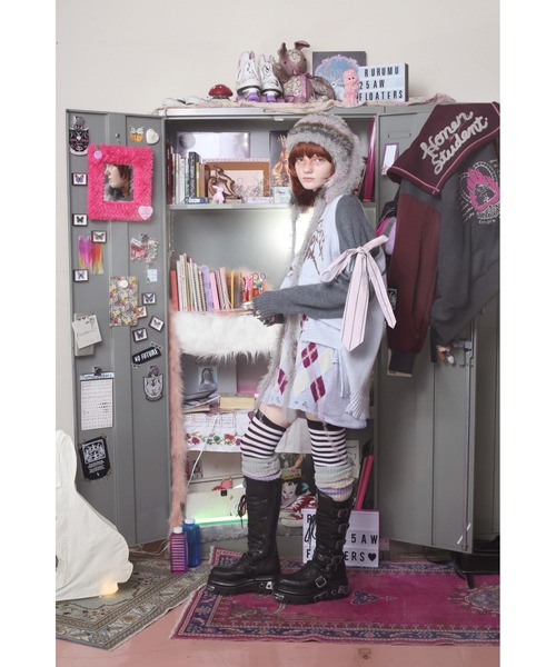 rurumu:（ルルムウ）の「rurumu:/ルルムウ/"rurumu:×KIDILL" raglan pullover(medium)（ニット/セーター・レディース・サックスブルー/ピンク/ブラック・FREE）」の12枚目の写真