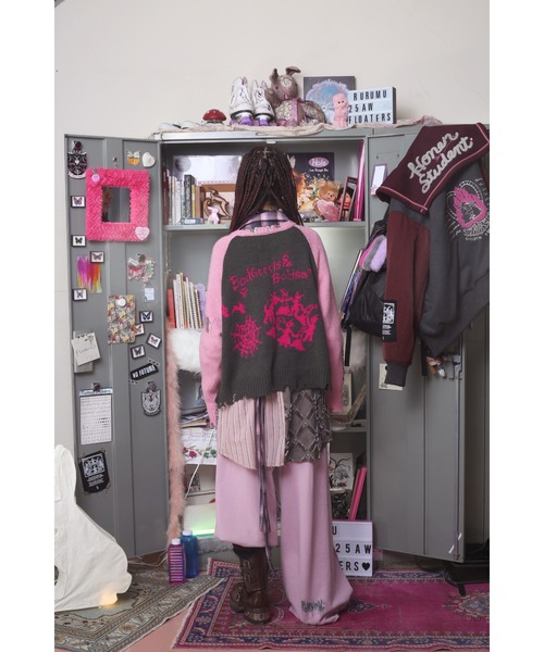 rurumu:（ルルムウ）の「rurumu:/ルルムウ/"rurumu:×KIDILL" raglan pullover(medium)（ニット/セーター・レディース・サックスブルー/ピンク/ブラック・FREE）」の17枚目の写真