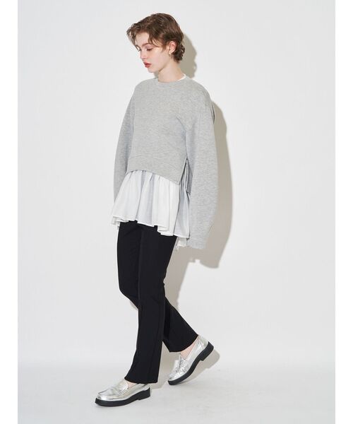 ELENDEEK（エレンディーク）の「シアーペプラムブラウス（シャツ/ブラウス・レディース・オフホワイト/チャコールグレー/マスタード・FREE）」の9枚目の写真