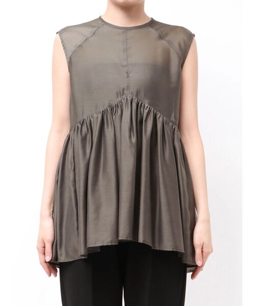 ELENDEEK（エレンディーク）の「シアーペプラムブラウス（シャツ/ブラウス・レディース・マスタード/オフホワイト/チャコールグレー・FREE）」の22枚目の写真