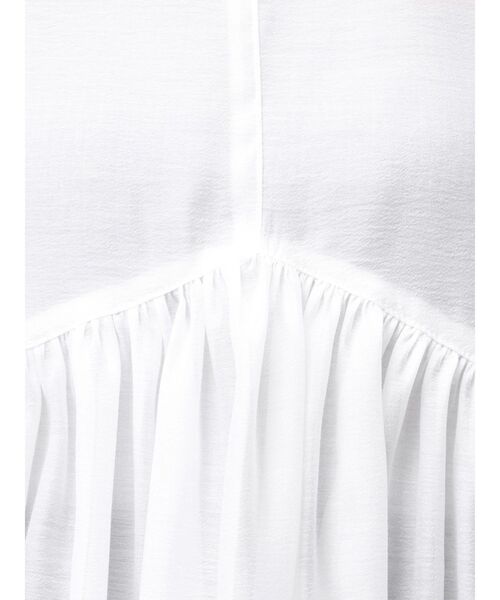 極美品 エレンディーク 店舗限定アイスブルー プリーツデザインペプラムブラウスF ELENDEEK（エレンディーク）の「プリーツペプラムブラウス