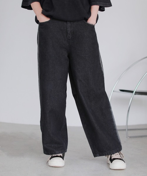 ROCHEM(ローシェン)の「カーブシルエットサイドラインデニム(デニムパンツ・メンズ・ブラック/ブルー・XS/S/M/L)」の8枚目の写真