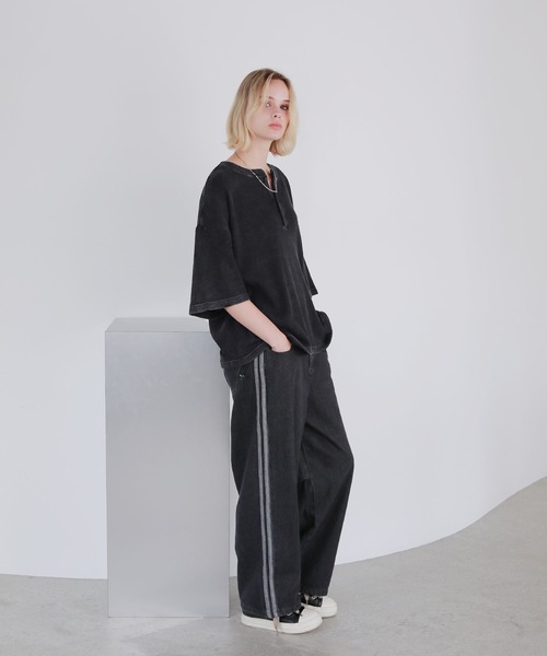 ROCHEM(ローシェン)の「カーブシルエットサイドラインデニム(デニムパンツ・メンズ・ブラック/ブルー・XS/S/M/L)」の13枚目の写真
