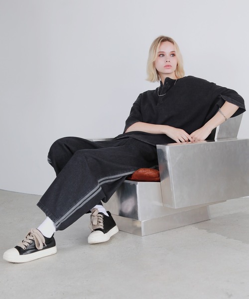 ROCHEM(ローシェン)の「カーブシルエットサイドラインデニム(デニムパンツ・メンズ・ブラック/ブルー・XS/S/M/L)」の15枚目の写真