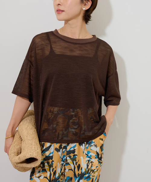 【新品未使用タグ付】 ジャーナルスタンダード 23SSモデル シアーTシャツ JOURNAL STANDARD｜《追加4》クルーネックシアーロングTシャツ